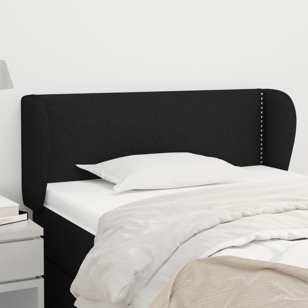 Tête de lit avec oreilles Noir 103x23x78/88 cm Tissu - XIOS