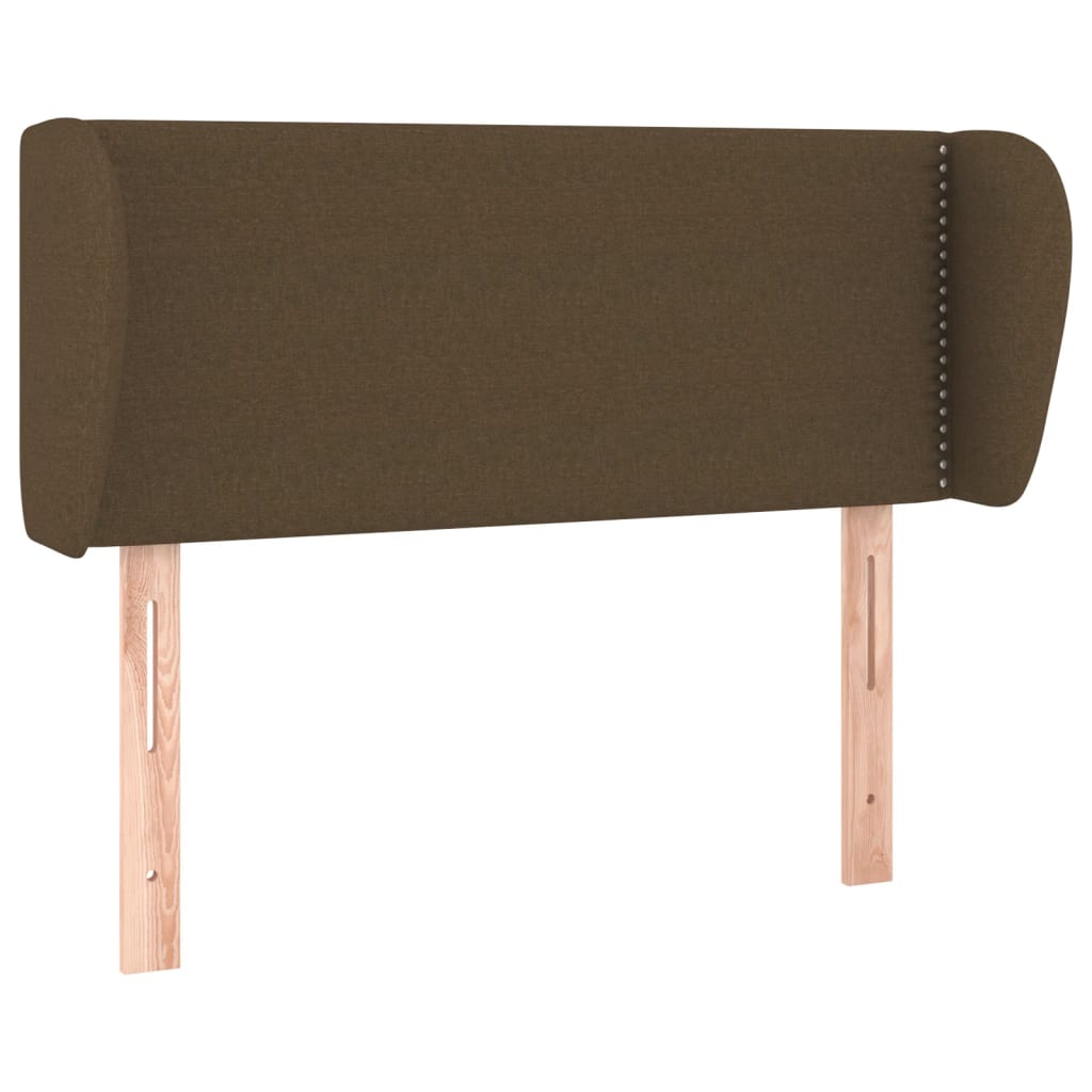 Tête de lit avec oreilles Marron foncé 103x23x78/88 cm Tissu Têtes et pieds de lit vidaXL