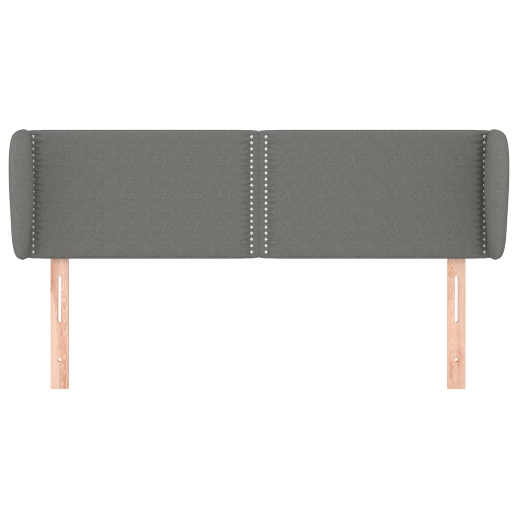 Tête de lit avec oreilles Gris foncé 147x23x78/88 cm Tissu - XIOS