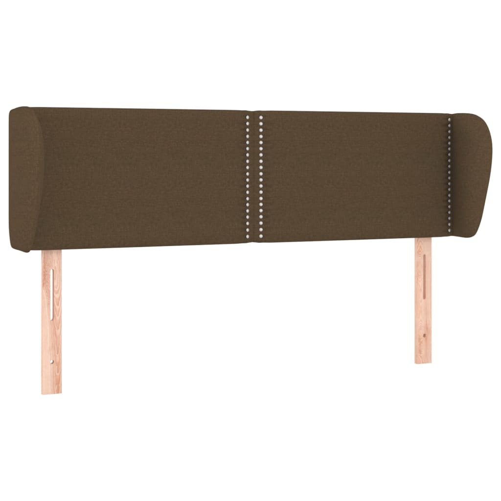 Tête de lit avec oreilles Marron foncé 147x23x78/88 cm Tissu Têtes et pieds de lit vidaXL