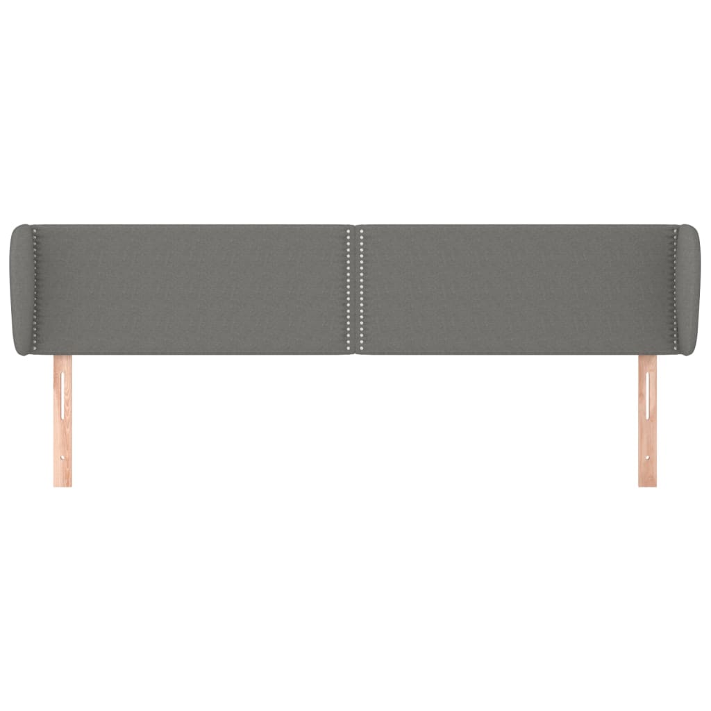 Tête de lit avec oreilles Gris foncé 203x23x78/88 cm Tissu - XIOS