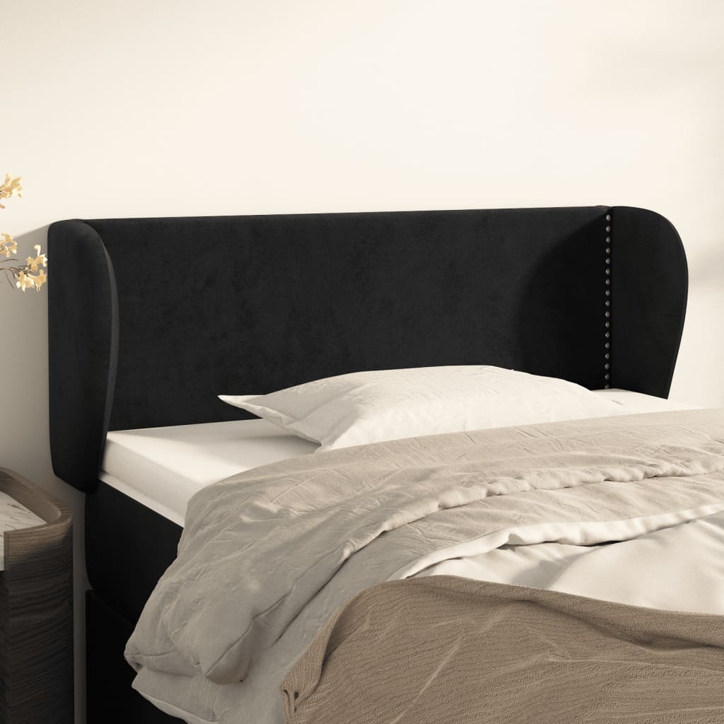 Tête de lit avec oreilles Noir 83x23x78/88 cm Velours - XIOS