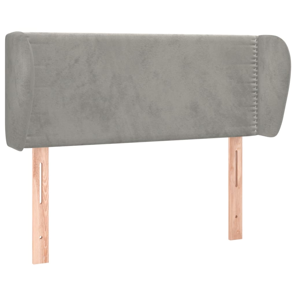 Tête de lit avec oreilles Gris clair 93x23x78/88 cm Velours - XIOS