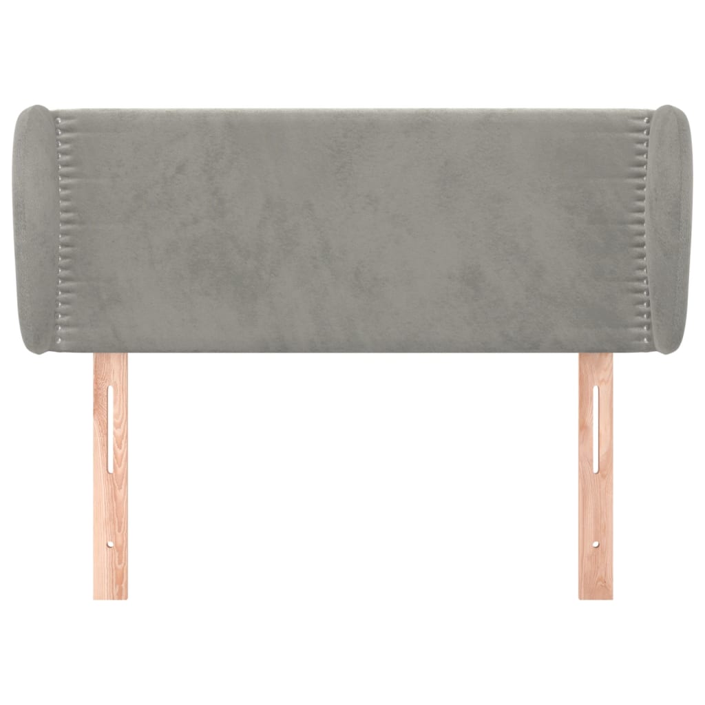 Tête de lit avec oreilles Gris clair 93x23x78/88 cm Velours - XIOS