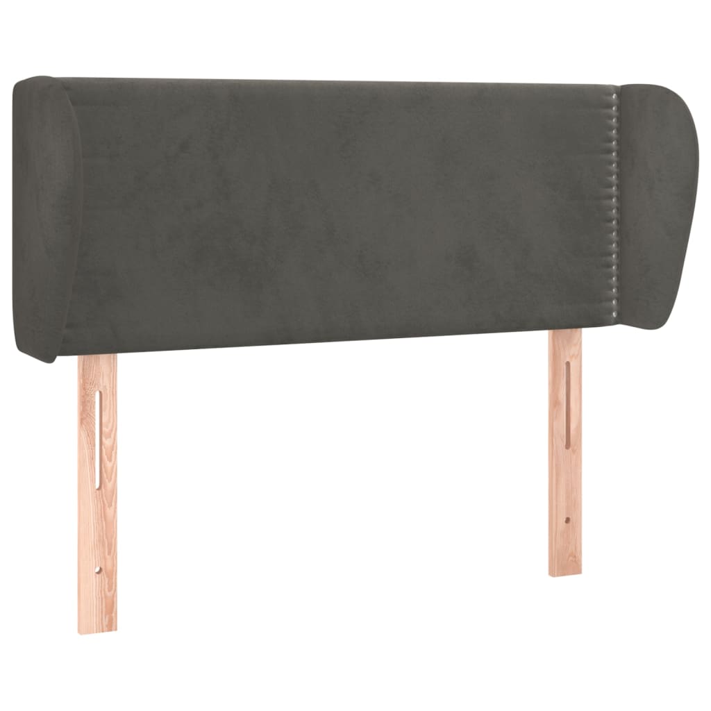 Tête de lit avec oreilles Gris foncé 93x23x78/88 cm Velours - XIOS