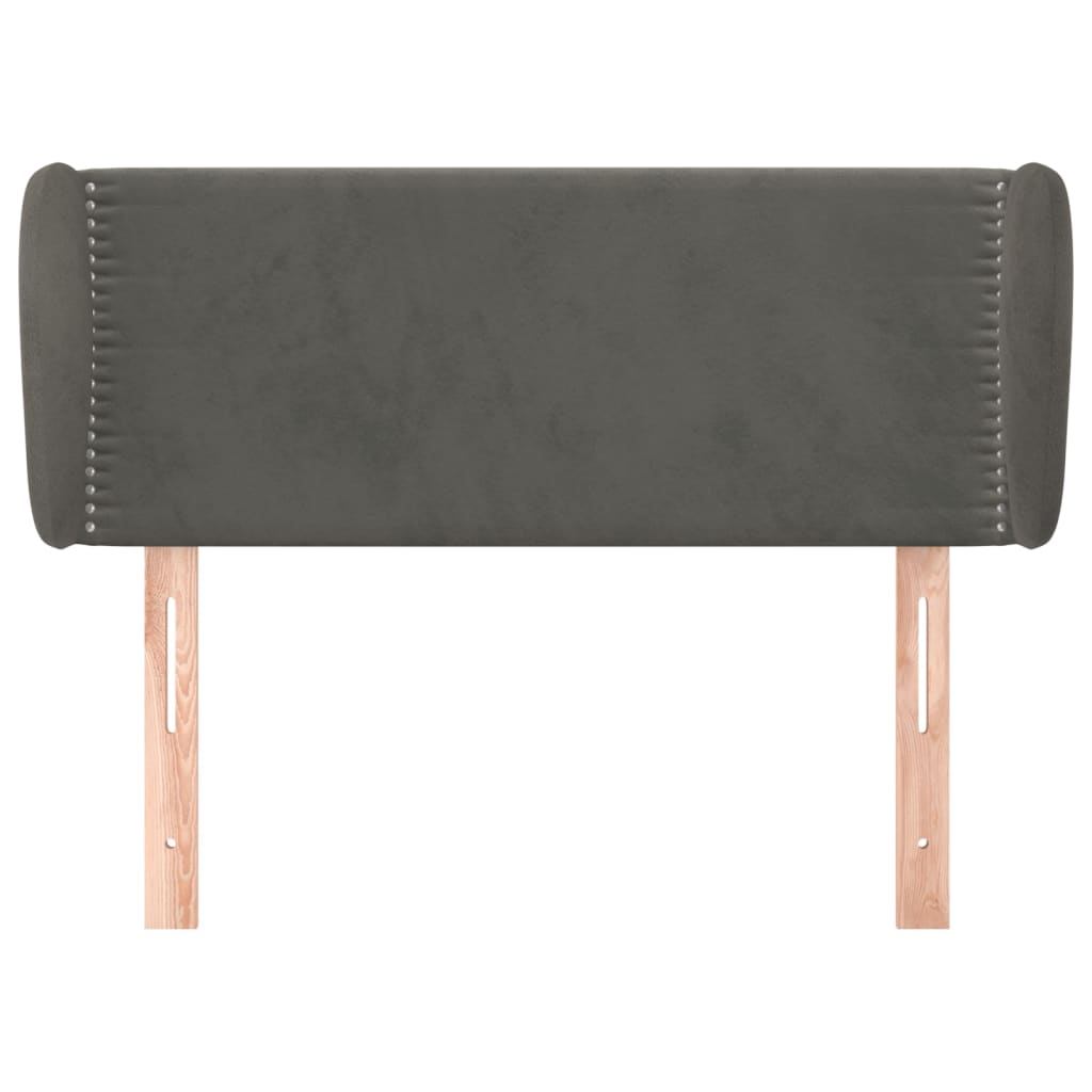 Tête de lit avec oreilles Gris foncé 93x23x78/88 cm Velours - XIOS