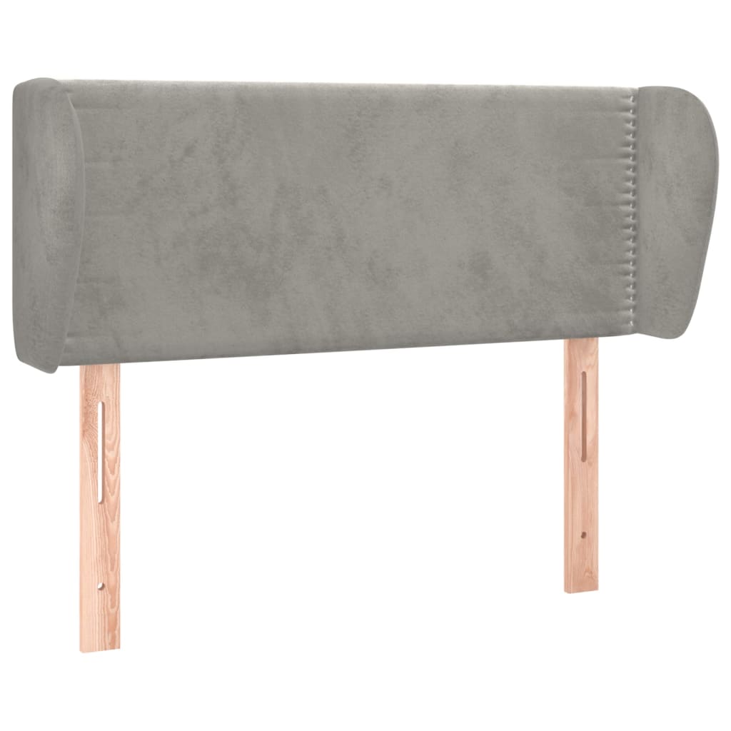 Tête de lit avec oreilles Gris clair 103x23x78/88 cm Velours - XIOS
