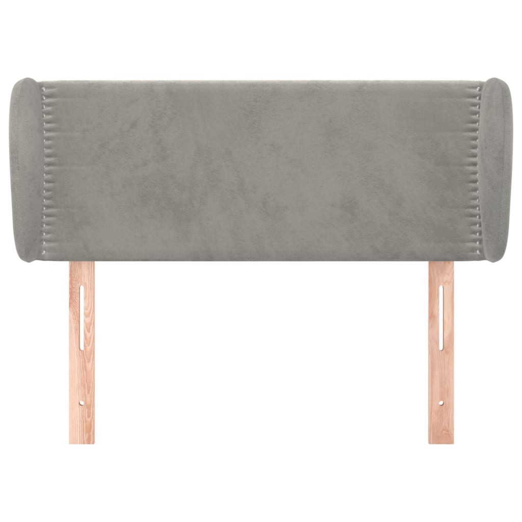 Tête de lit avec oreilles Gris clair 103x23x78/88 cm Velours - XIOS