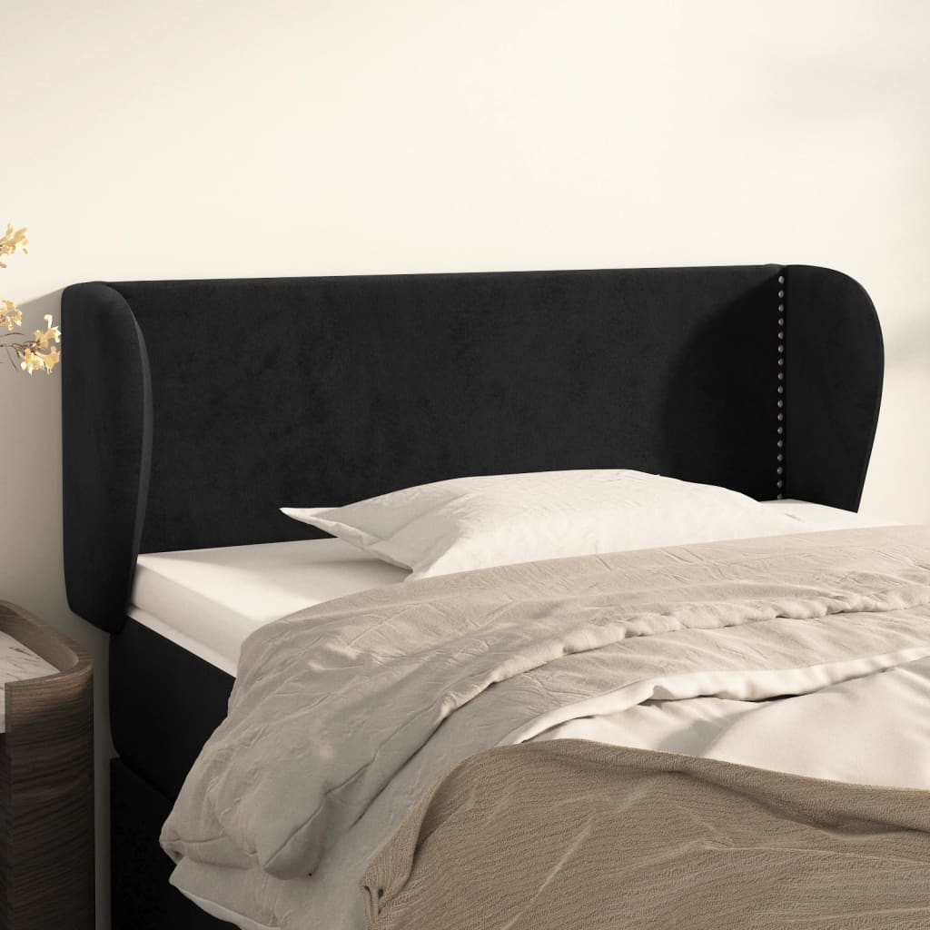 Tête de lit avec oreilles Noir 103x23x78/88 cm Velours - XIOS