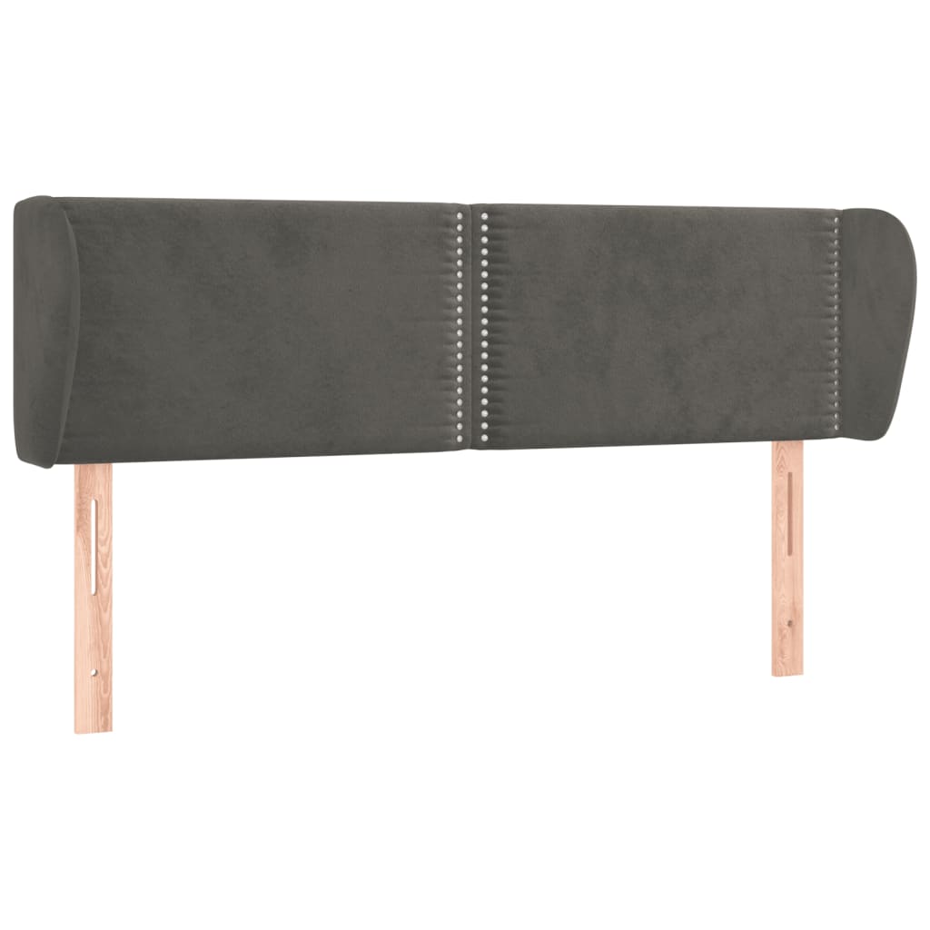 Tête de lit avec oreilles Gris foncé 147x23x78/88 cm Velours - XIOS