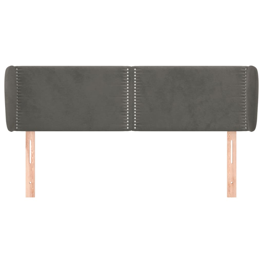 Tête de lit avec oreilles Gris foncé 147x23x78/88 cm Velours - XIOS