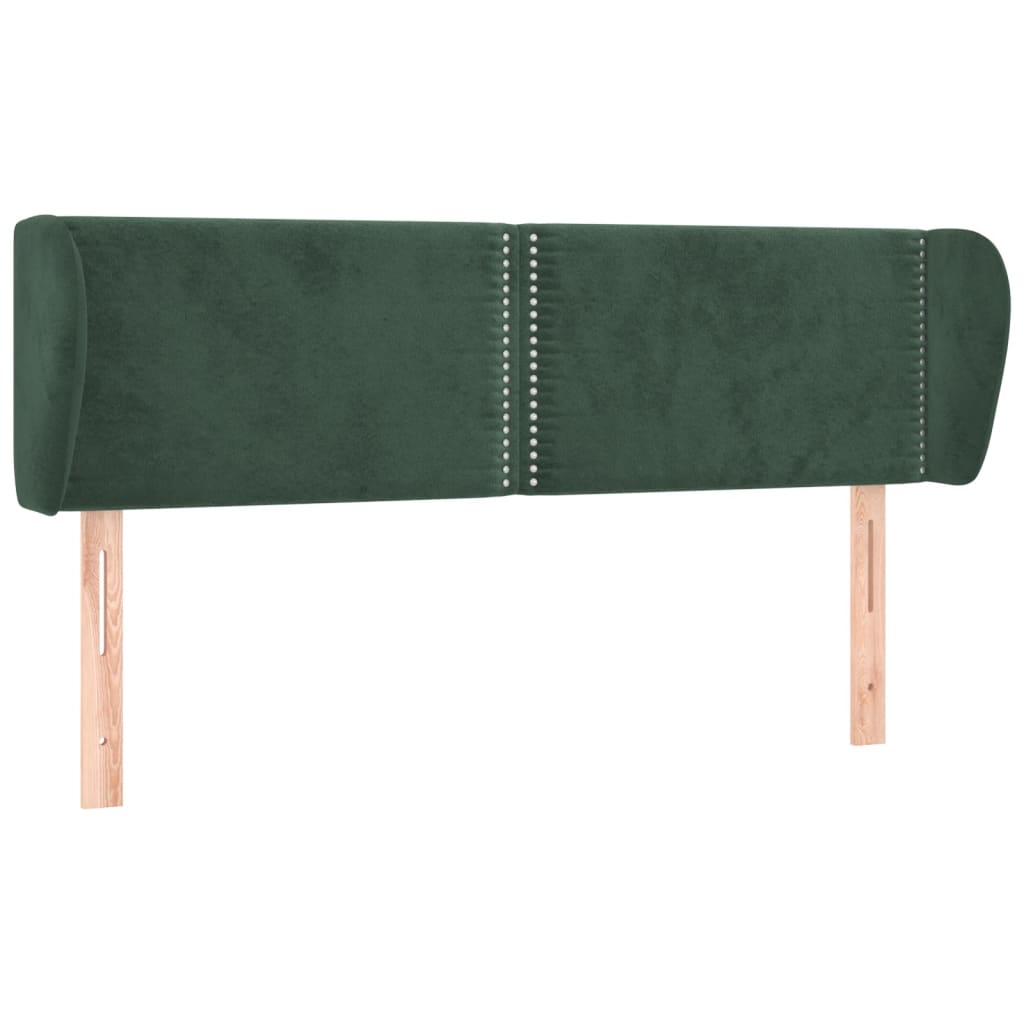 Tête de lit avec oreilles Vert foncé 147x23x78/88 cm Velours - XIOS