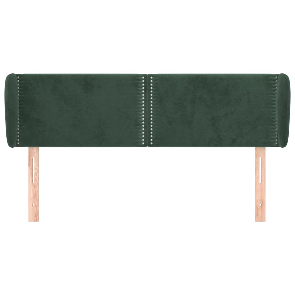 Tête de lit avec oreilles Vert foncé 147x23x78/88 cm Velours - XIOS