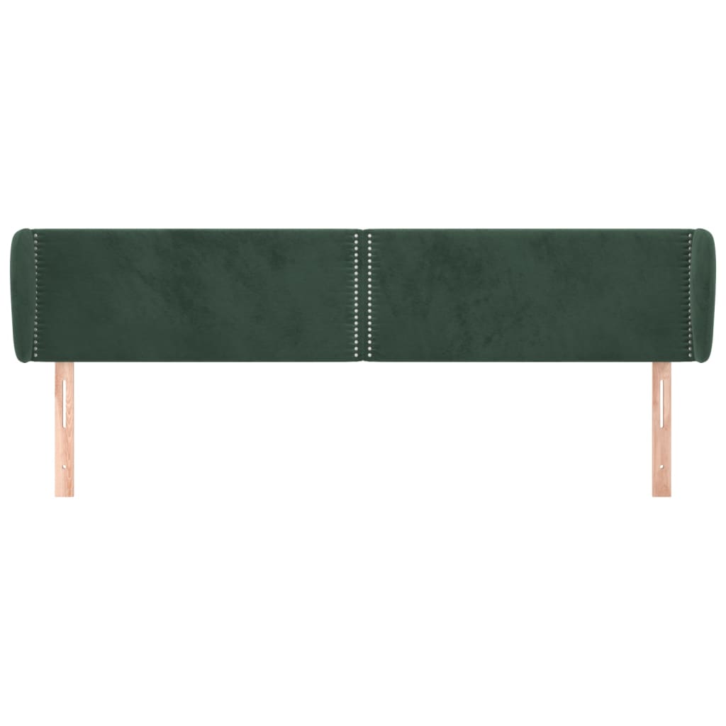 Tête de lit avec oreilles Vert foncé 183x23x78/88 cm Velours
