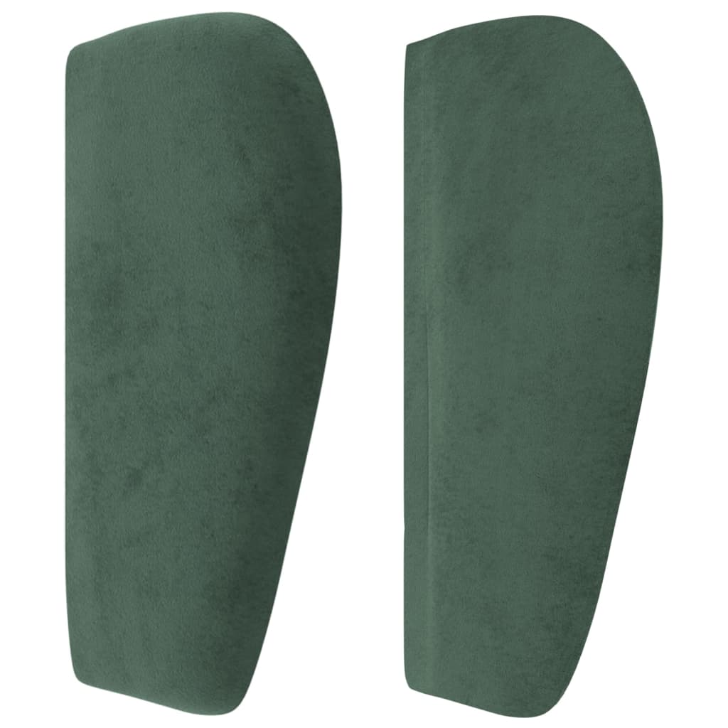 Tête de lit avec oreilles Vert foncé 183x23x78/88 cm Velours