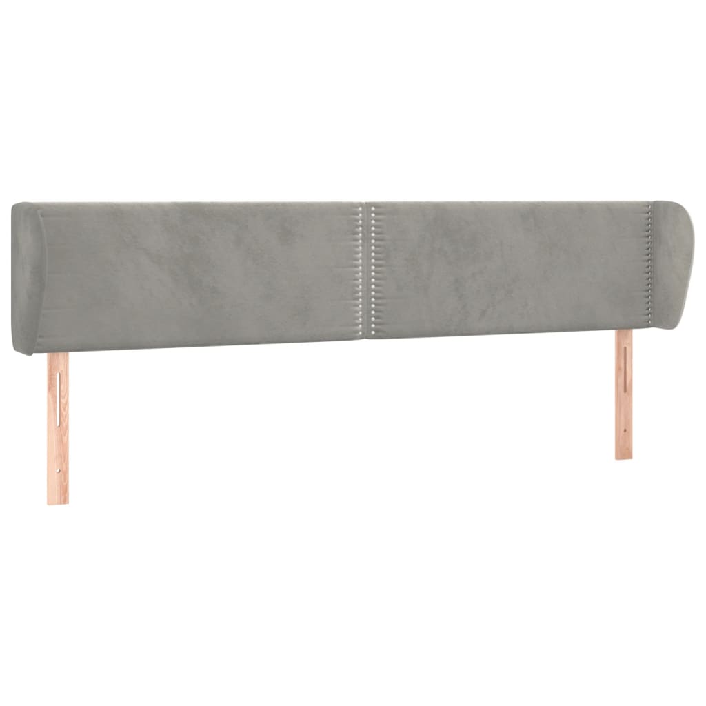 Tête de lit avec oreilles Gris clair 203x23x78/88 cm Velours - XIOS