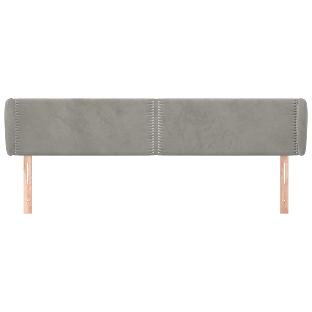 Tête de lit avec oreilles Gris clair 203x23x78/88 cm Velours - XIOS