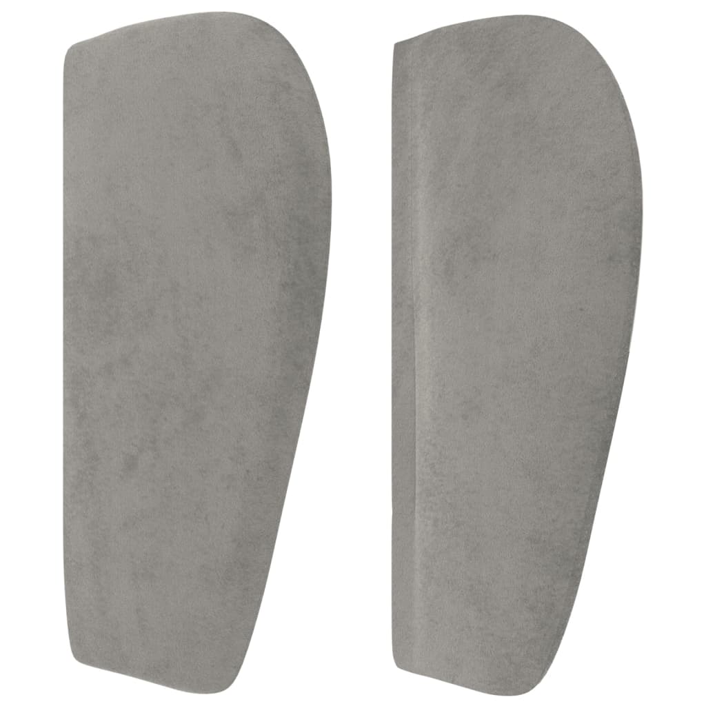 Tête de lit avec oreilles Gris clair 203x23x78/88 cm Velours - XIOS