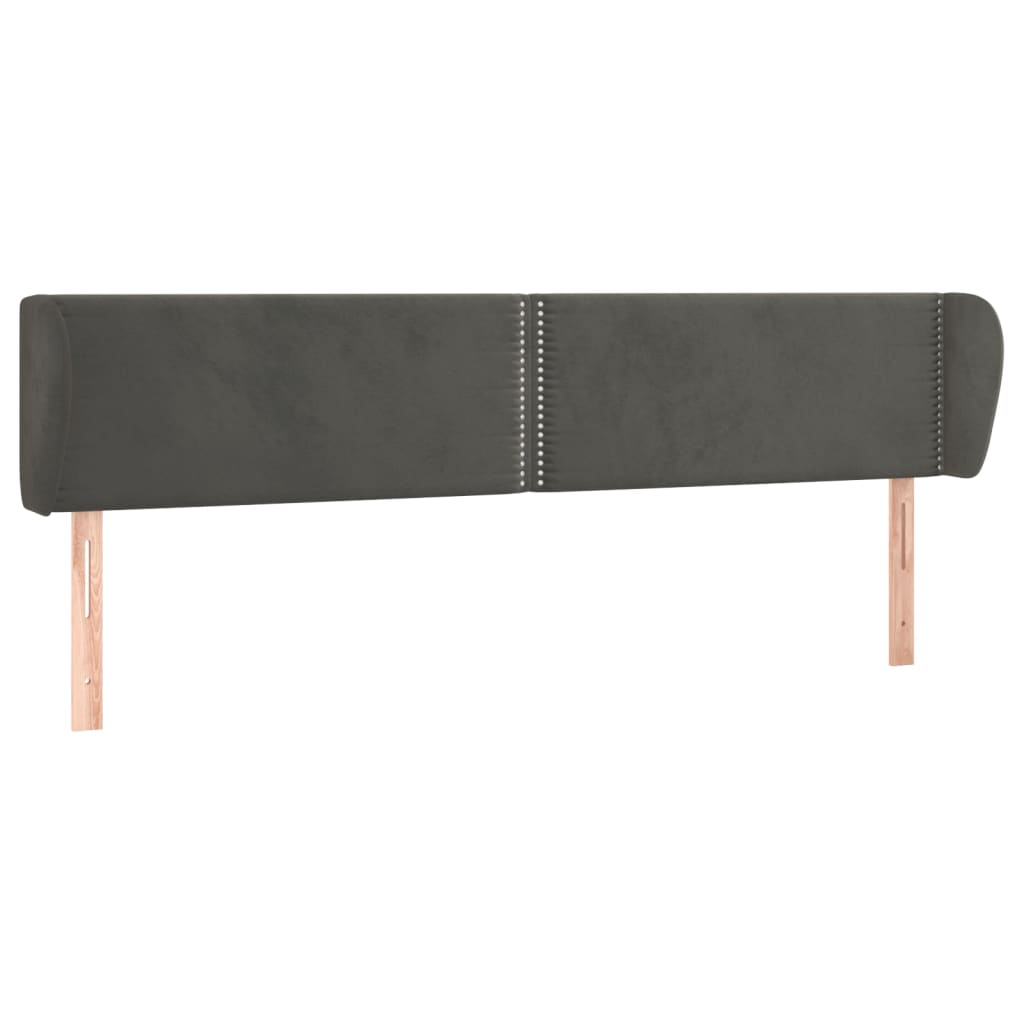 Tête de lit avec oreilles Gris foncé 203x23x78/88 cm Velours - XIOS
