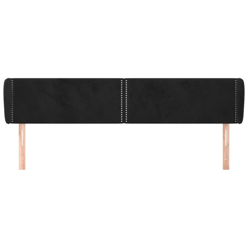 Tête de lit avec oreilles Noir 203x23x78/88 cm Velours - XIOS