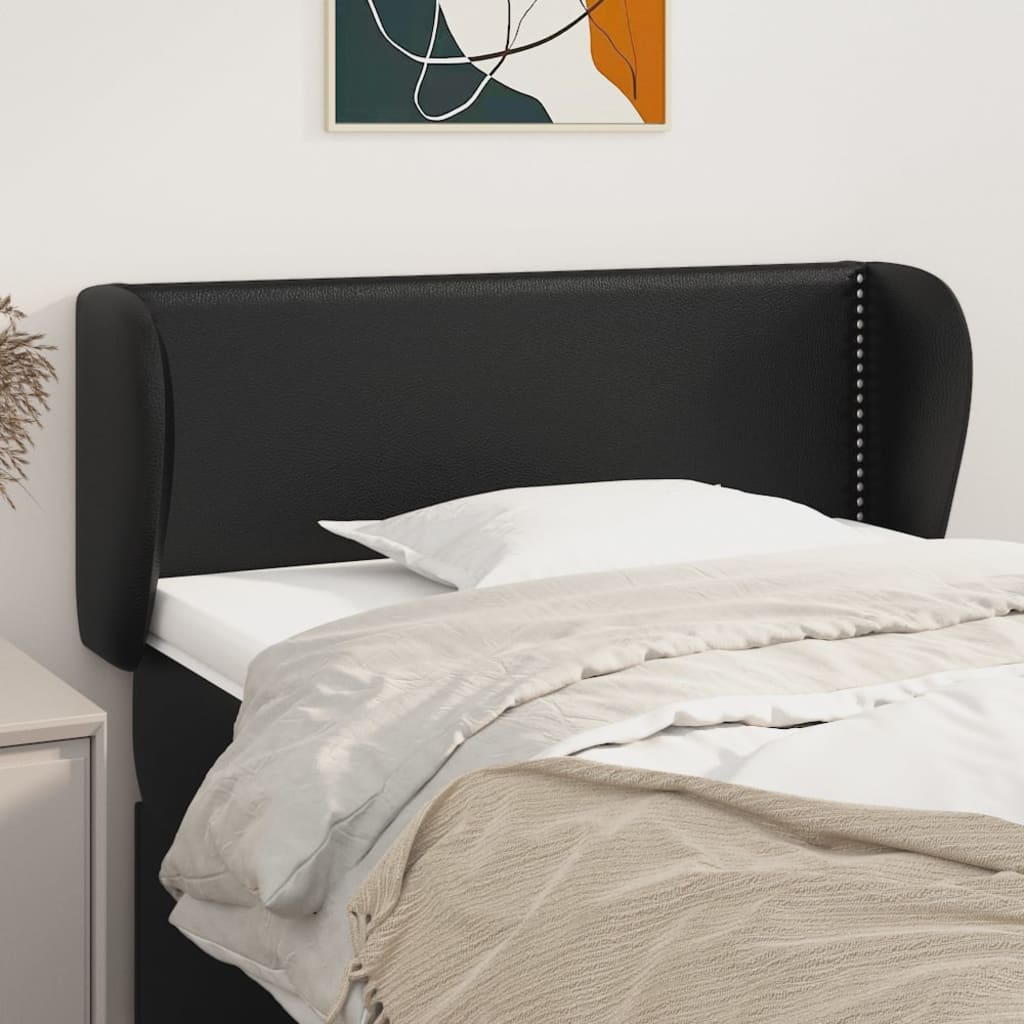 Tête de lit avec oreilles Noir 93x23x78/88 cm Similicuir - XIOS