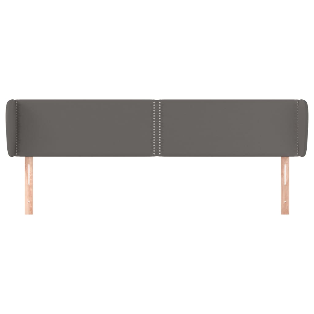 Tête de lit avec oreilles Gris 163x23x78/88 cm Similicuir Têtes et pieds de lit vidaXL