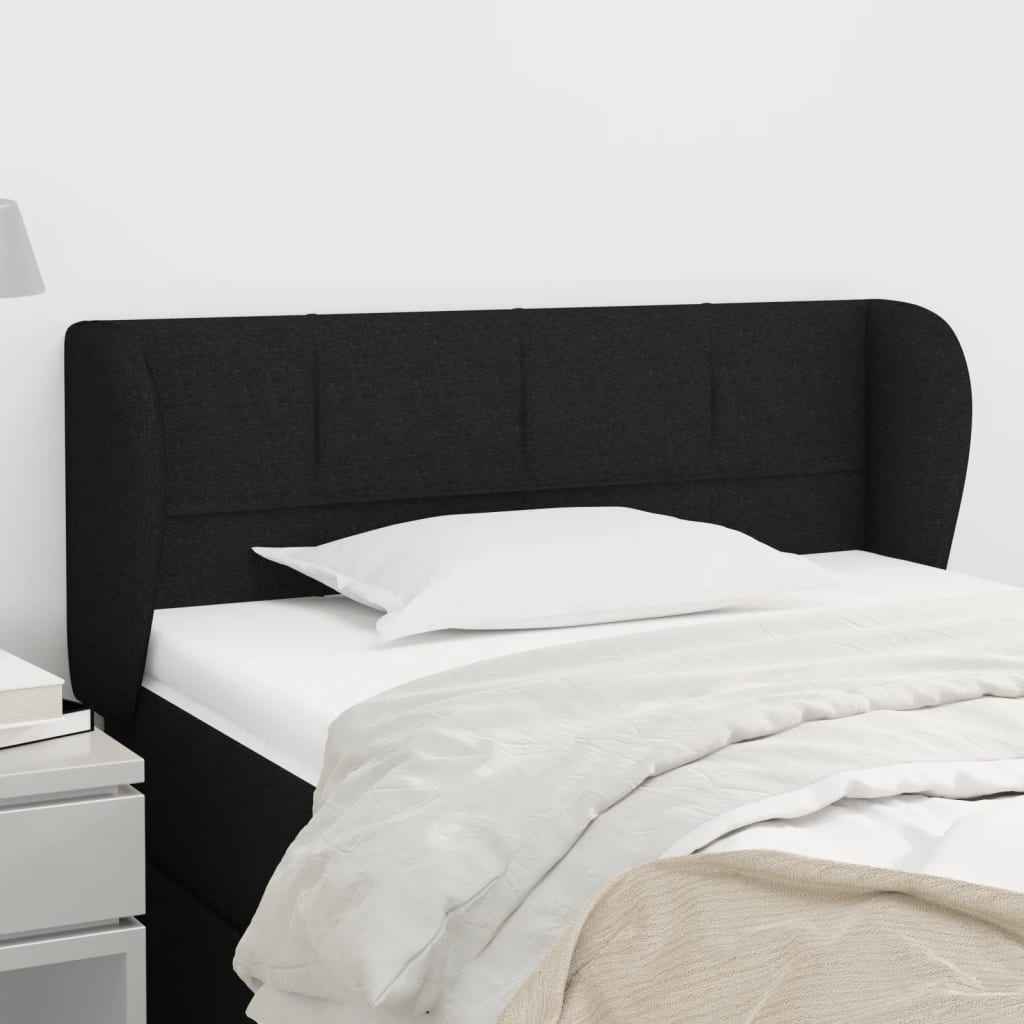 Tête de lit avec oreilles Noir 93x23x78/88 cm Tissu - XIOS
