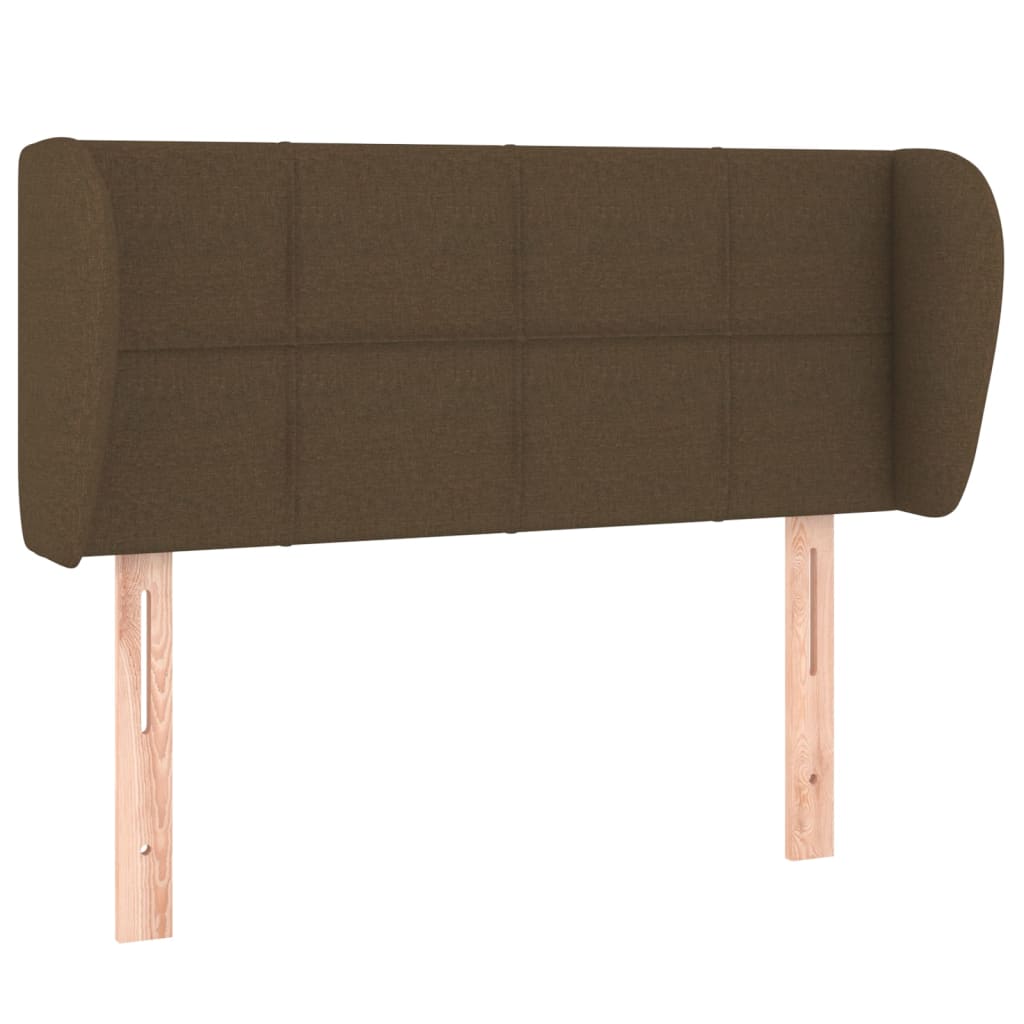 Tête de lit avec oreilles Marron foncé 93x23x78/88 cm Tissu Têtes et pieds de lit vidaXL
