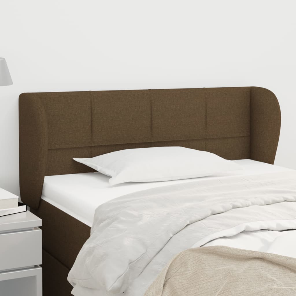 Tête de lit avec oreilles Marron foncé 93x23x78/88 cm Tissu Têtes et pieds de lit vidaXL