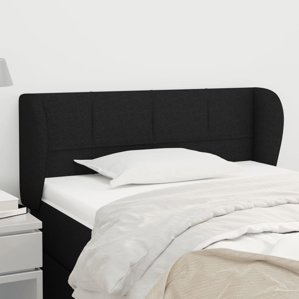 Tête de lit avec oreilles Noir 103x23x78/88 cm Tissu - XIOS