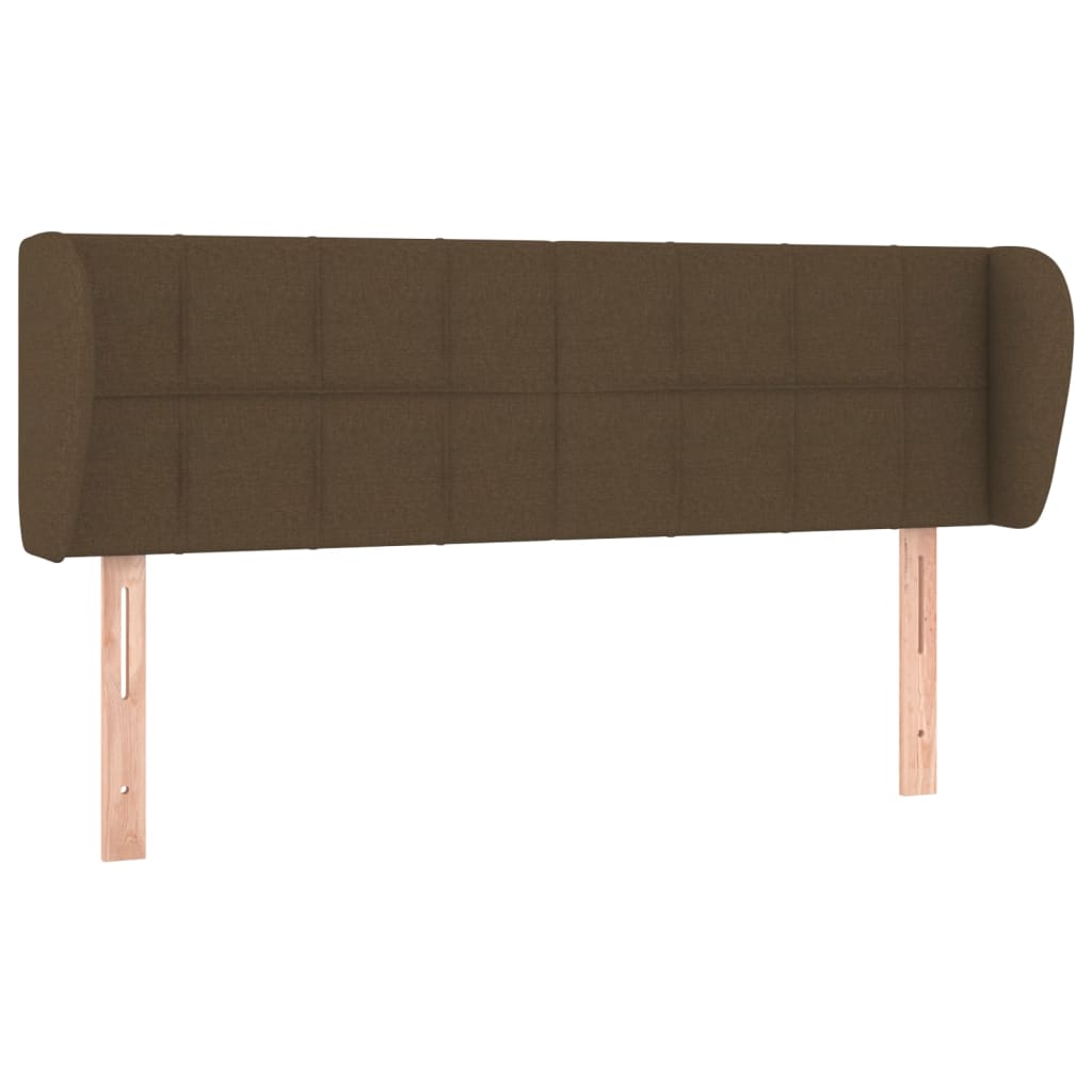 Tête de lit avec oreilles Marron foncé 147x23x78/88 cm Tissu - XIOS