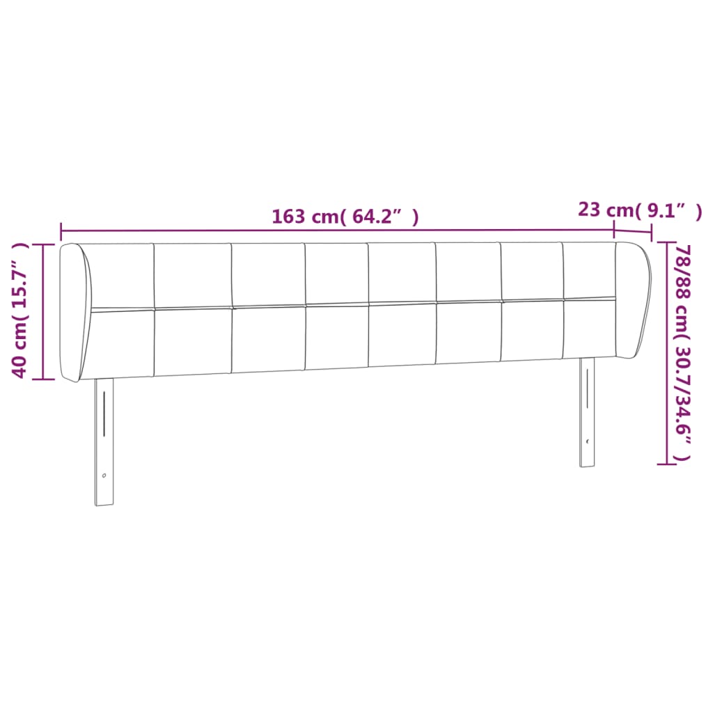 Tête de lit avec oreilles Crème 163x23x78/88 cm Tissu - XIOS