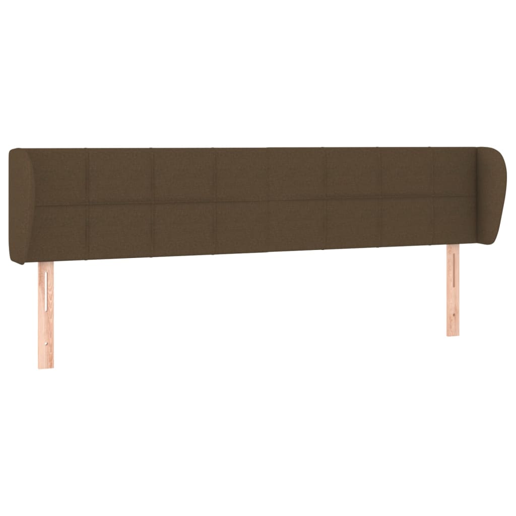 Tête de lit avec oreilles Marron foncé 183x23x78/88 cm Tissu Têtes et pieds de lit vidaXL