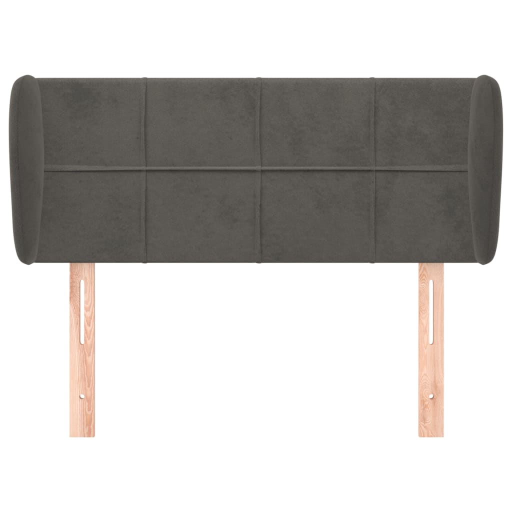 Tête de lit avec oreilles Gris foncé 83x23x78/88 cm Velours - XIOS