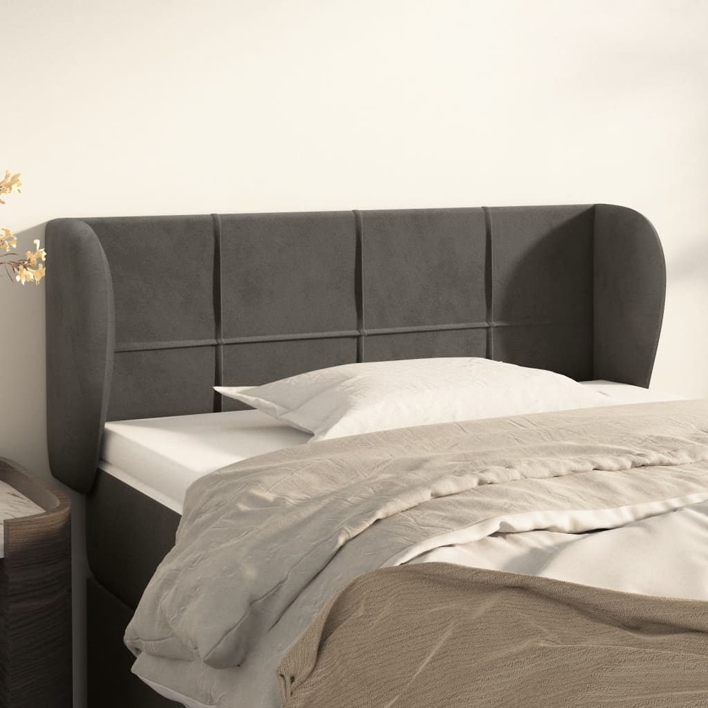 Tête de lit avec oreilles Gris foncé 83x23x78/88 cm Velours - XIOS