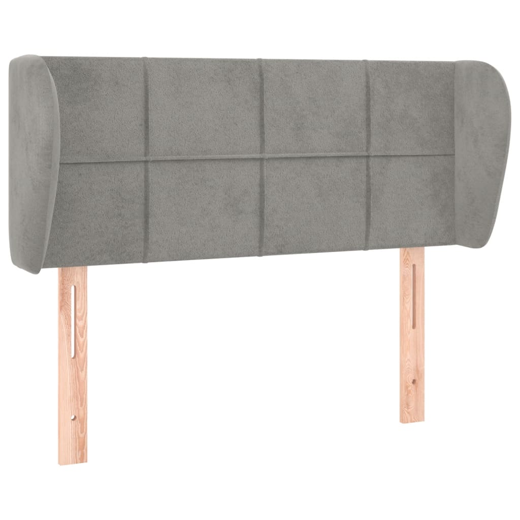 Tête de lit avec oreilles Gris clair 103x23x78/88 cm Velours - XIOS