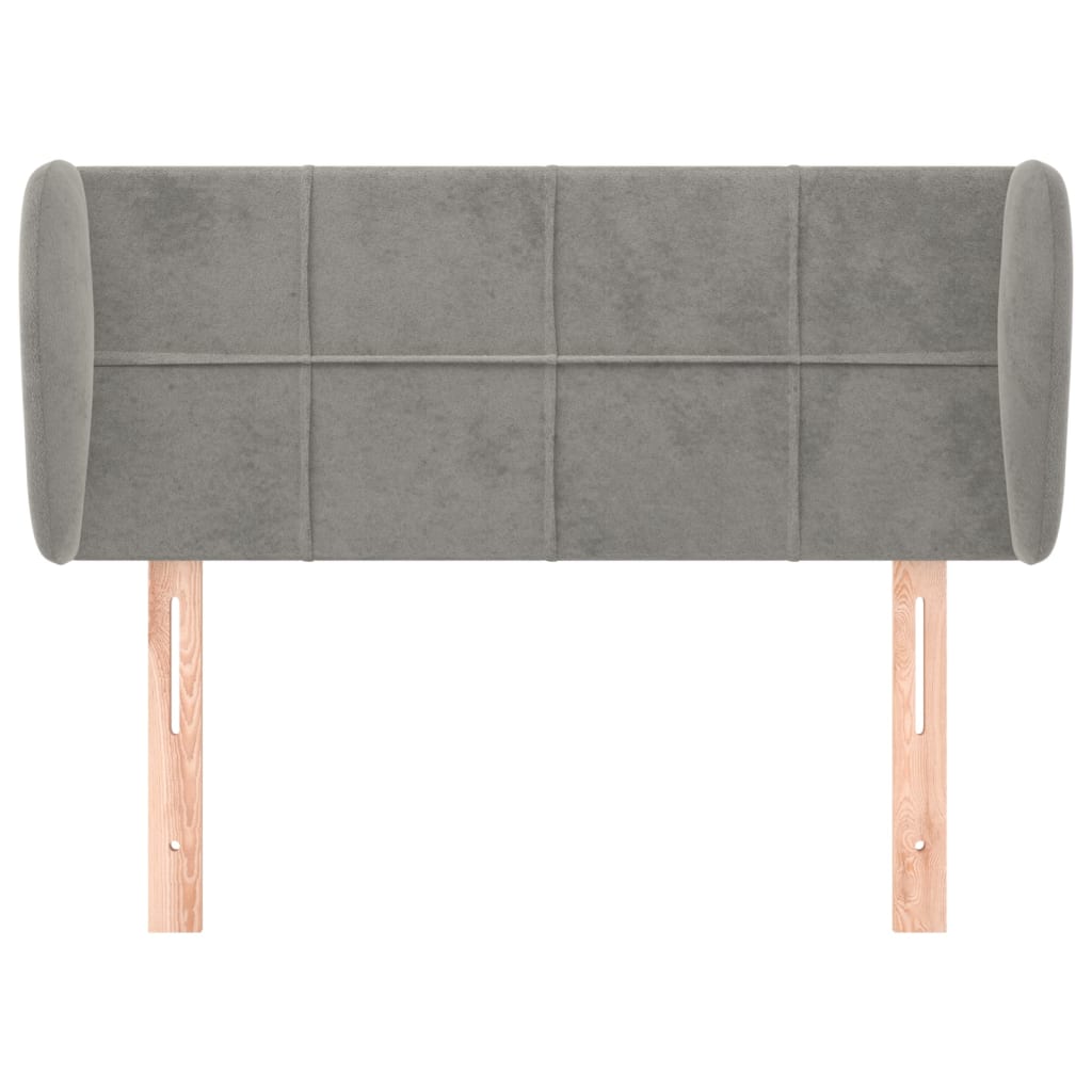 Tête de lit avec oreilles Gris clair 103x23x78/88 cm Velours - XIOS