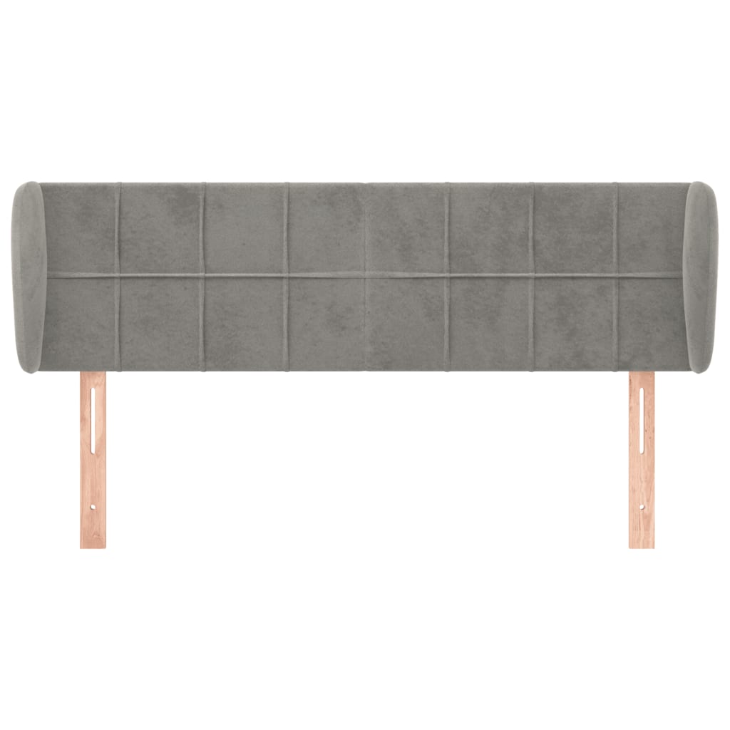 Tête de lit avec oreilles Gris clair 147x23x78/88 cm Velours - XIOS