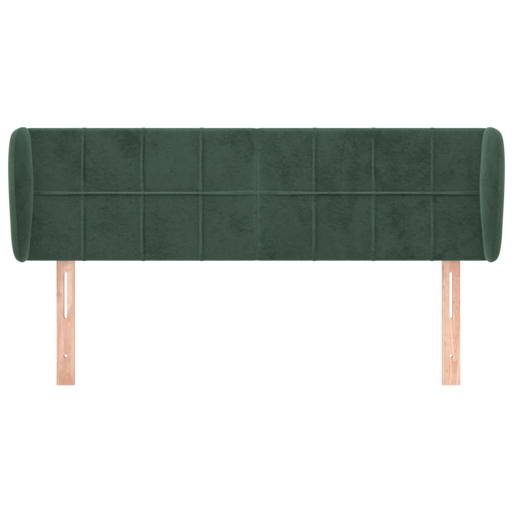 Tête de lit avec oreilles Vert foncé 147x23x78/88 cm Velours - XIOS
