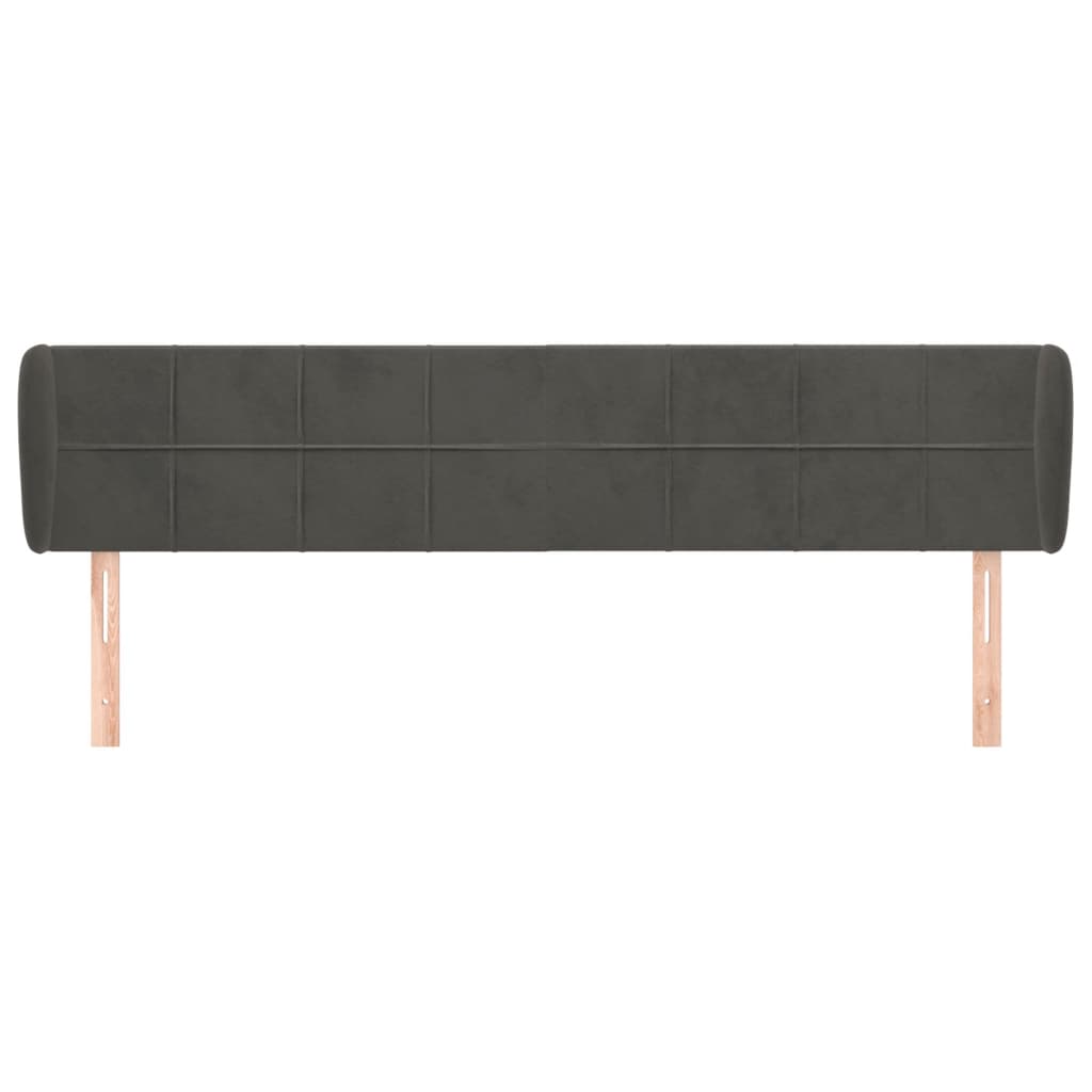 Tête de lit avec oreilles Gris foncé 163x23x78/88 cm Velours - XIOS