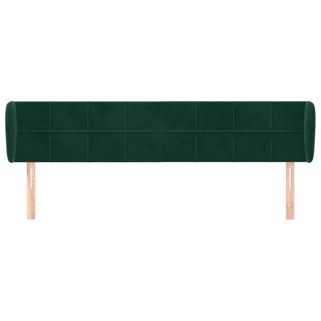 Tête de lit avec oreilles Vert foncé 163x23x78/88 cm Velours - XIOS
