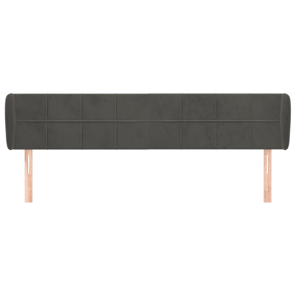 Tête de lit avec oreilles Gris foncé 183x23x78/88 cm Velours - XIOS