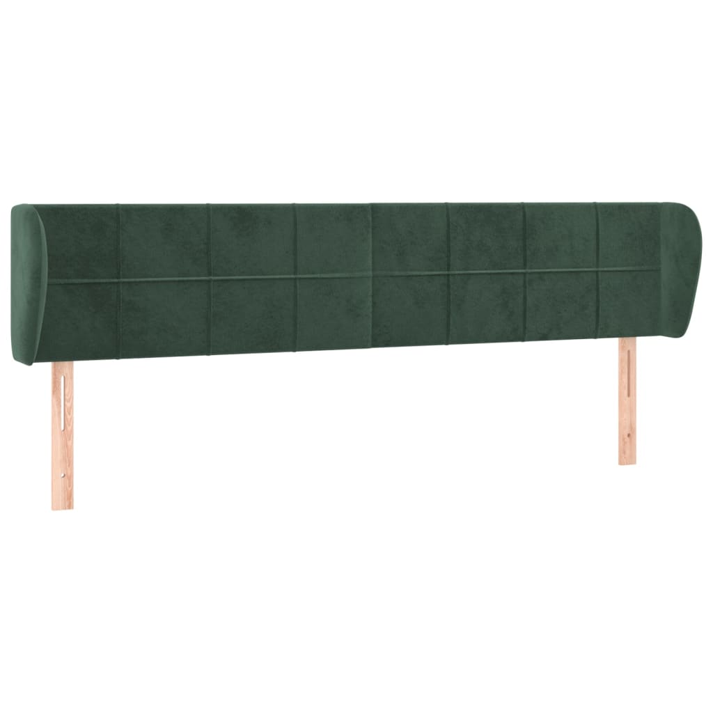 Tête de lit avec oreilles Vert foncé 183x23x78/88 cm Velours Têtes et pieds de lit vidaXL