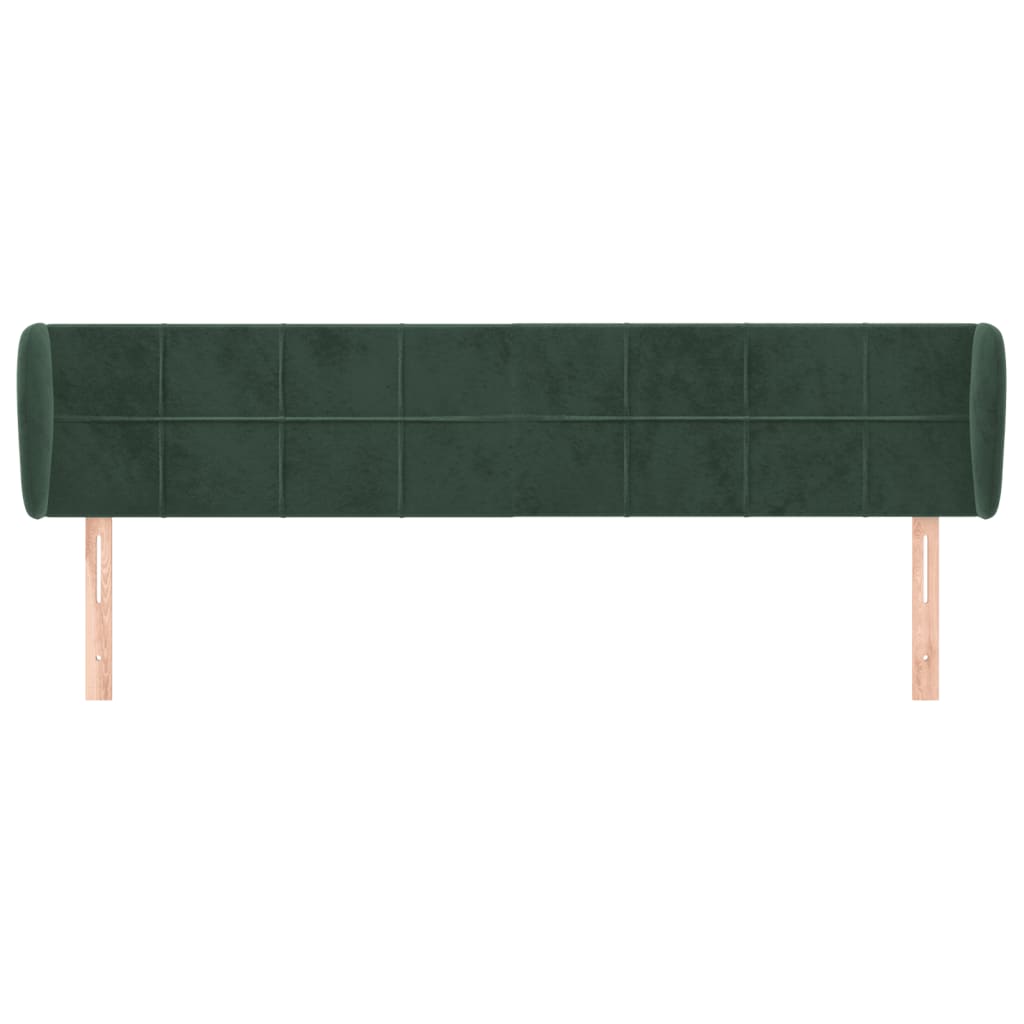Tête de lit avec oreilles Vert foncé 183x23x78/88 cm Velours Têtes et pieds de lit vidaXL