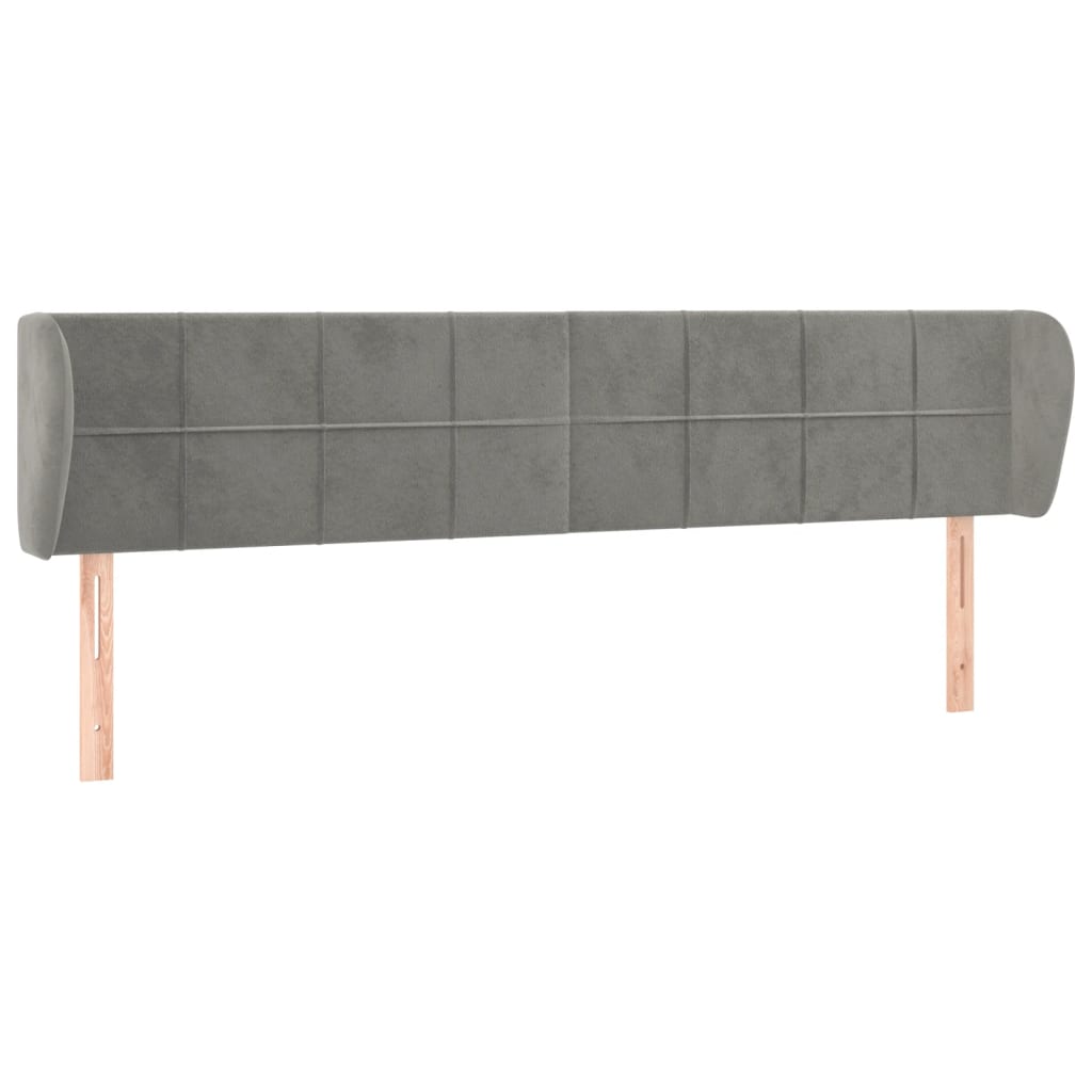 Tête de lit avec oreilles Gris clair 203x23x78/88 cm Velours - XIOS