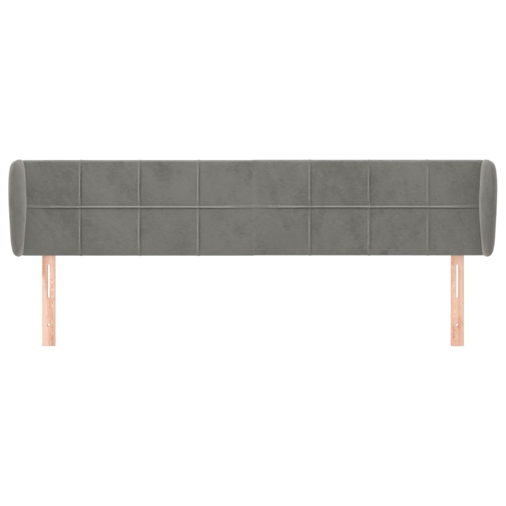 Tête de lit avec oreilles Gris clair 203x23x78/88 cm Velours - XIOS
