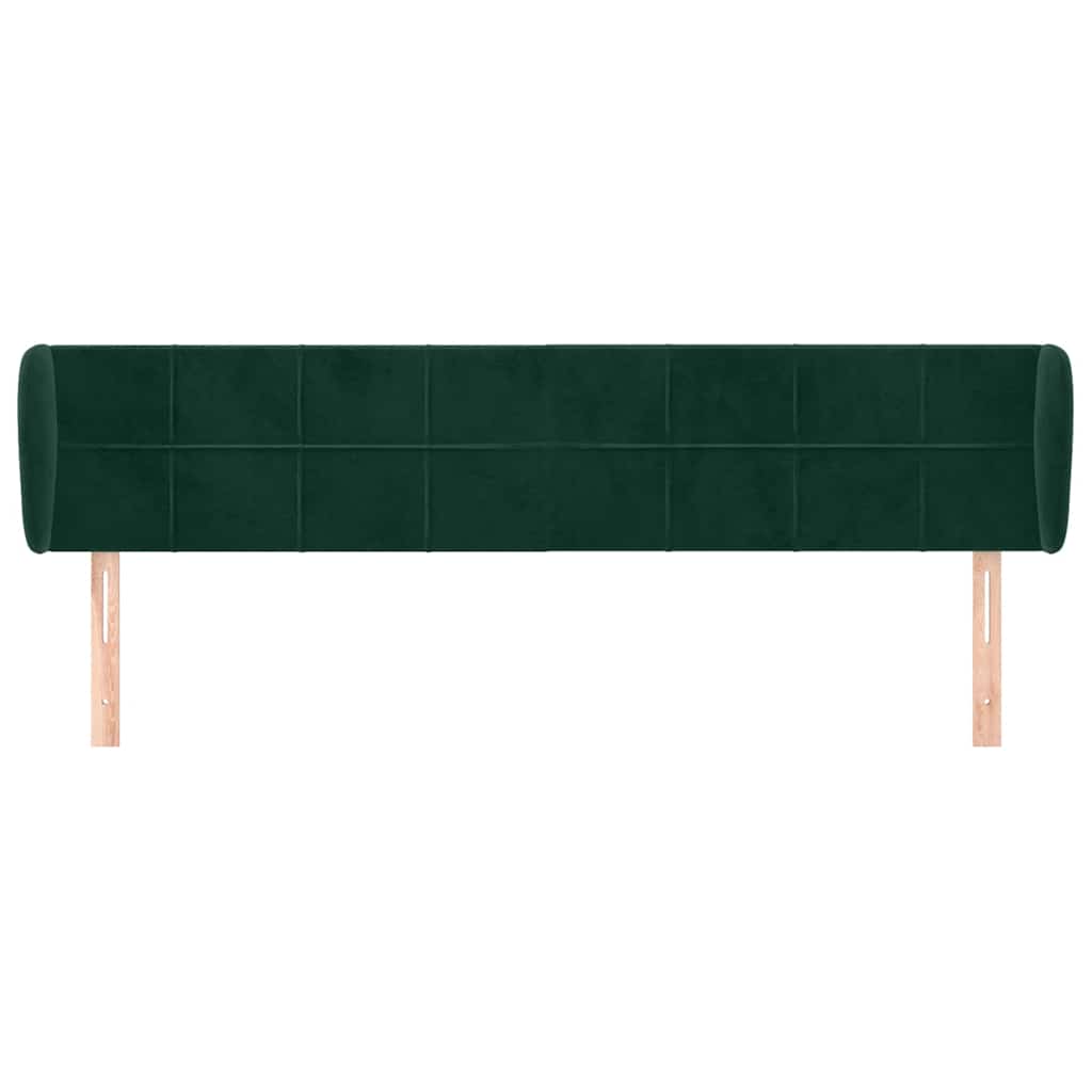 Tête de lit avec oreilles Vert foncé 203x23x78/88 cm Velours - XIOS