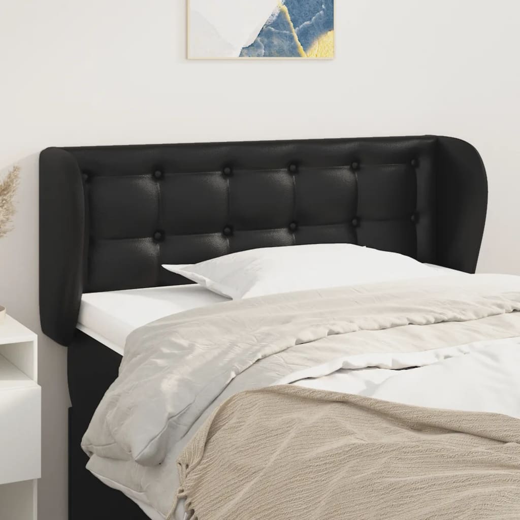 Tête de lit avec oreilles Noir 93x23x78/88 cm Similicuir - XIOS