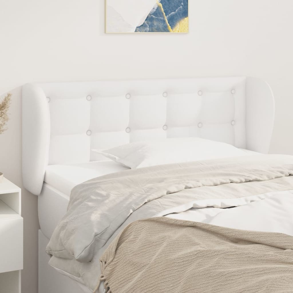 Tête de lit avec oreilles Blanc 93x23x78/88 cm Similicuir - XIOS