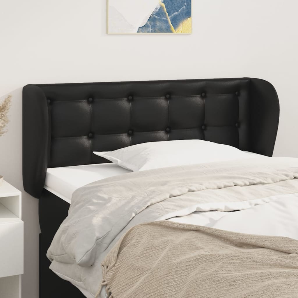 Tête de lit avec oreilles Noir 103x23x78/88 cm Similicuir - XIOS